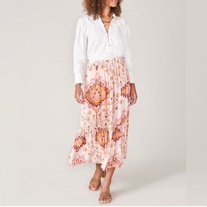 NEW SPARTINA 449 paola midi skirt in khaki
